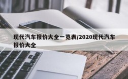 现代汽车报价大全一览表/2020现代汽车报价大全